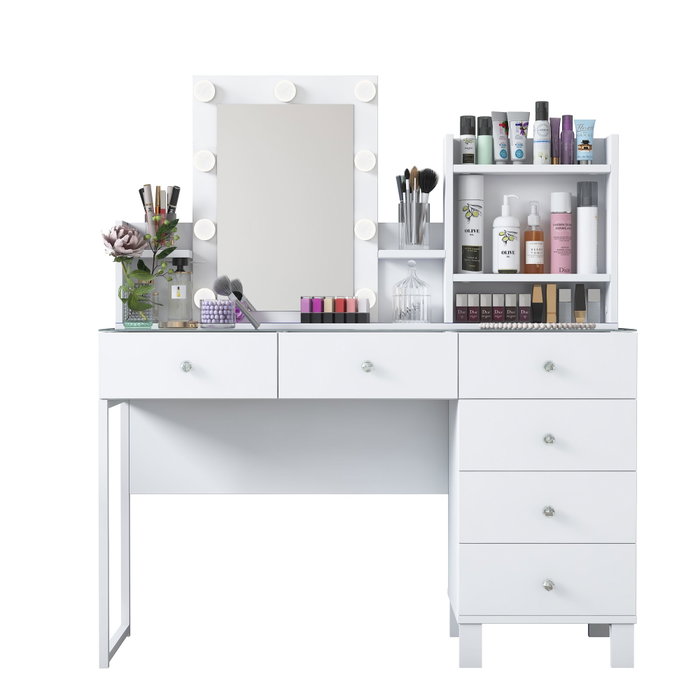 Hanah Home Mesa de Maquillaje BJ141 - 3837 Blanca con 9 Focos Hanah Home Mesa de Maquillaje BJ141 - 3837 Blanca con 9 Focos